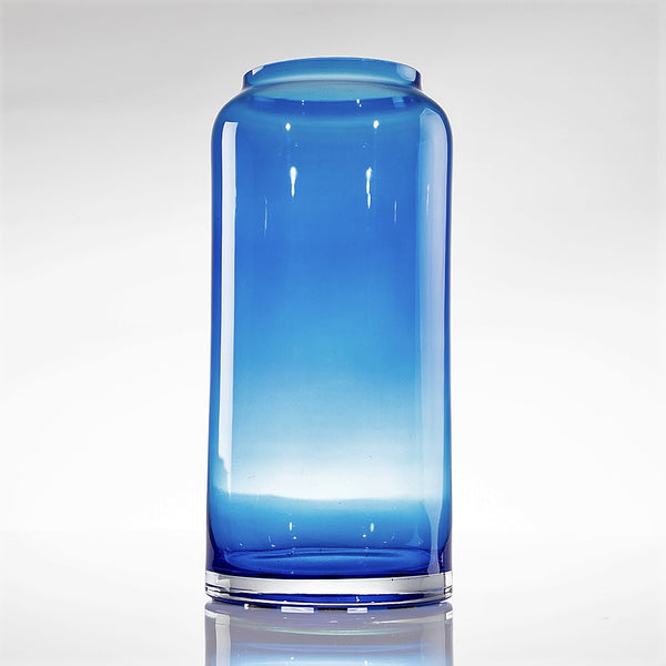 Vintage Tall blue glass Vase
