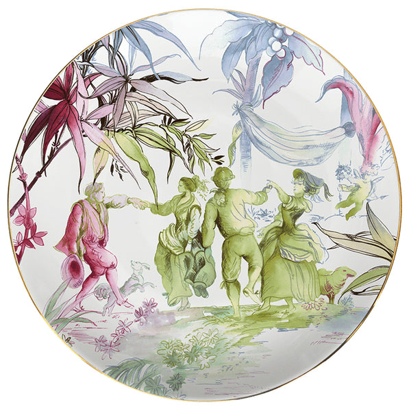 Firenze Collection; Dinner Plate in Porcelain - White Background