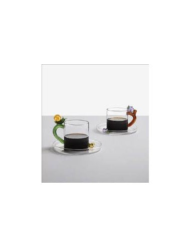 Glass Coffee Cup with Snail - Fruits and Flower Collection