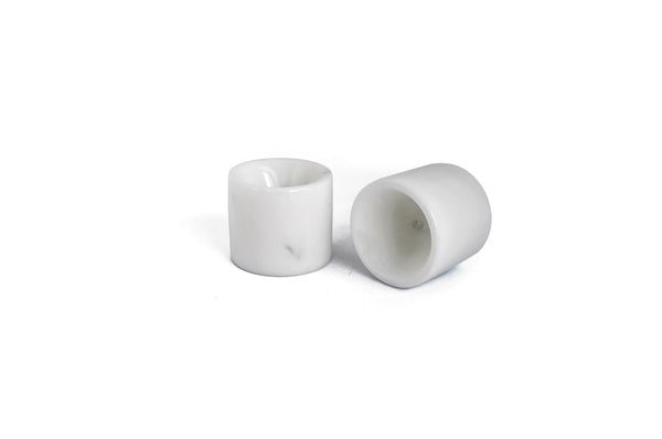 Egg Cups in White Carrara Marble (set of 2)
