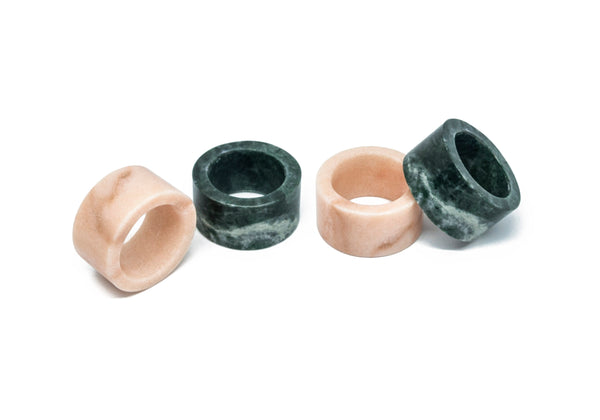 Napkin Rings in Green Marble (set of 2)