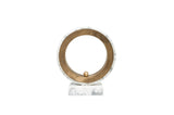 Halo Lamp in white Carrara marble and brass