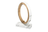 Halo Lamp in white Carrara Marble and brass (large)