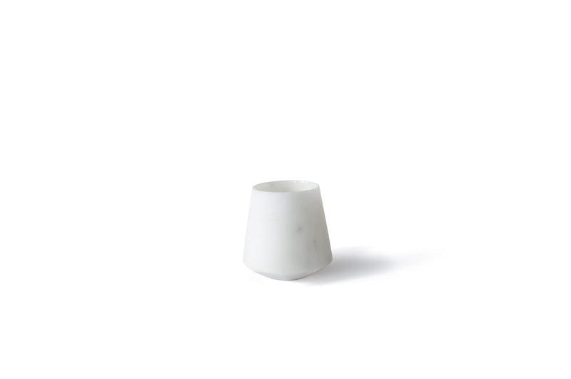 Water Cup in white Carrara Marble
