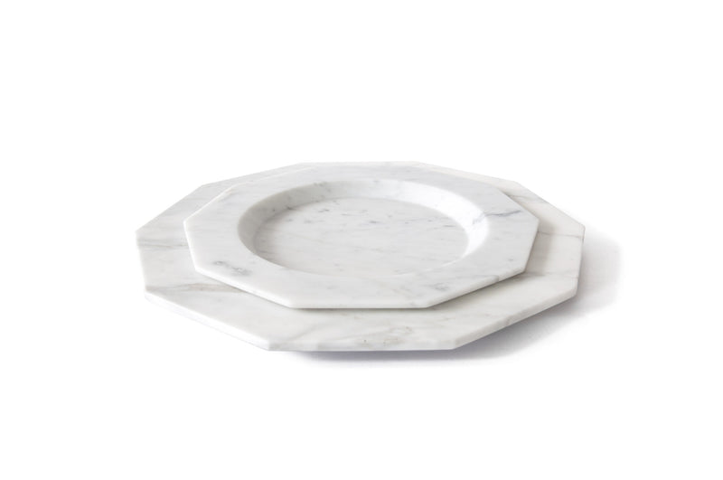 White Marble Soup Plate