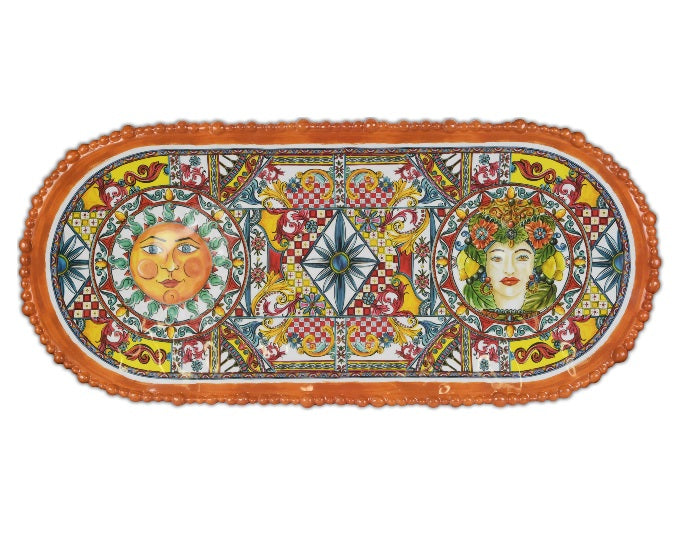 Large Serving Plate - Trinacria Collection – Zartera Gallery