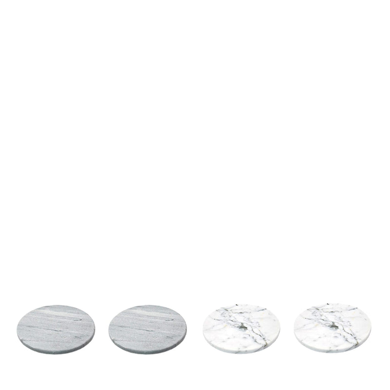 Pair of Marble Coasters - White