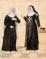 Watercolour from the Order of the Knights of Saint John depicting nuns in their habits
